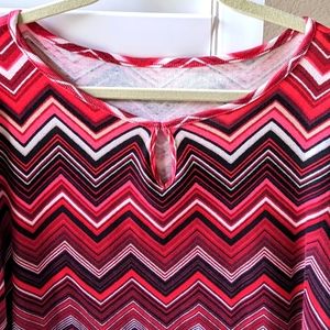 CHEVRON PATTERN MULTICOLORS KNIT SWEATER / BLOUSE